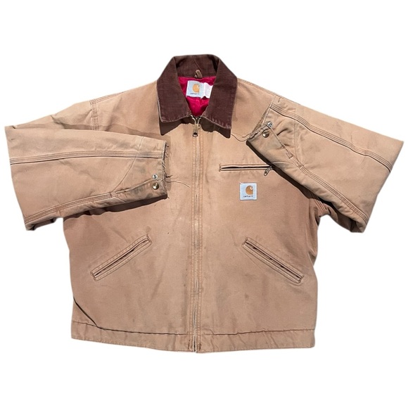 Carhartt Other - Vintage Carhartt Detroit Brown/Beige Red Lined Quilted Jacket Size Large